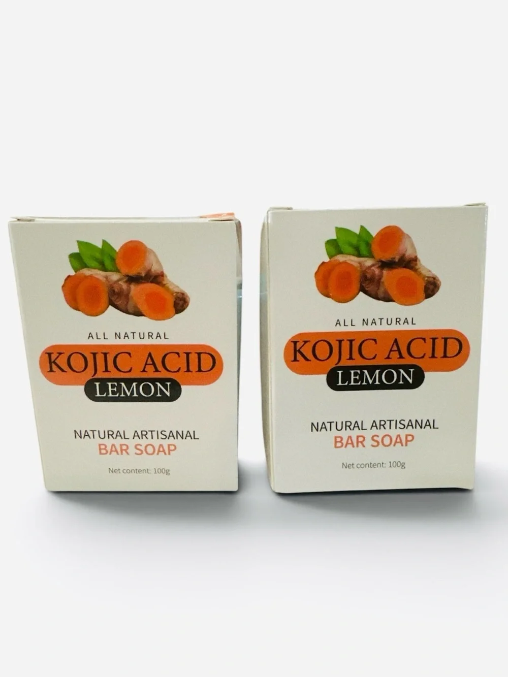 Bundle of 2 Kojic Acid Lemon Natural Artisanal Bar Soaps